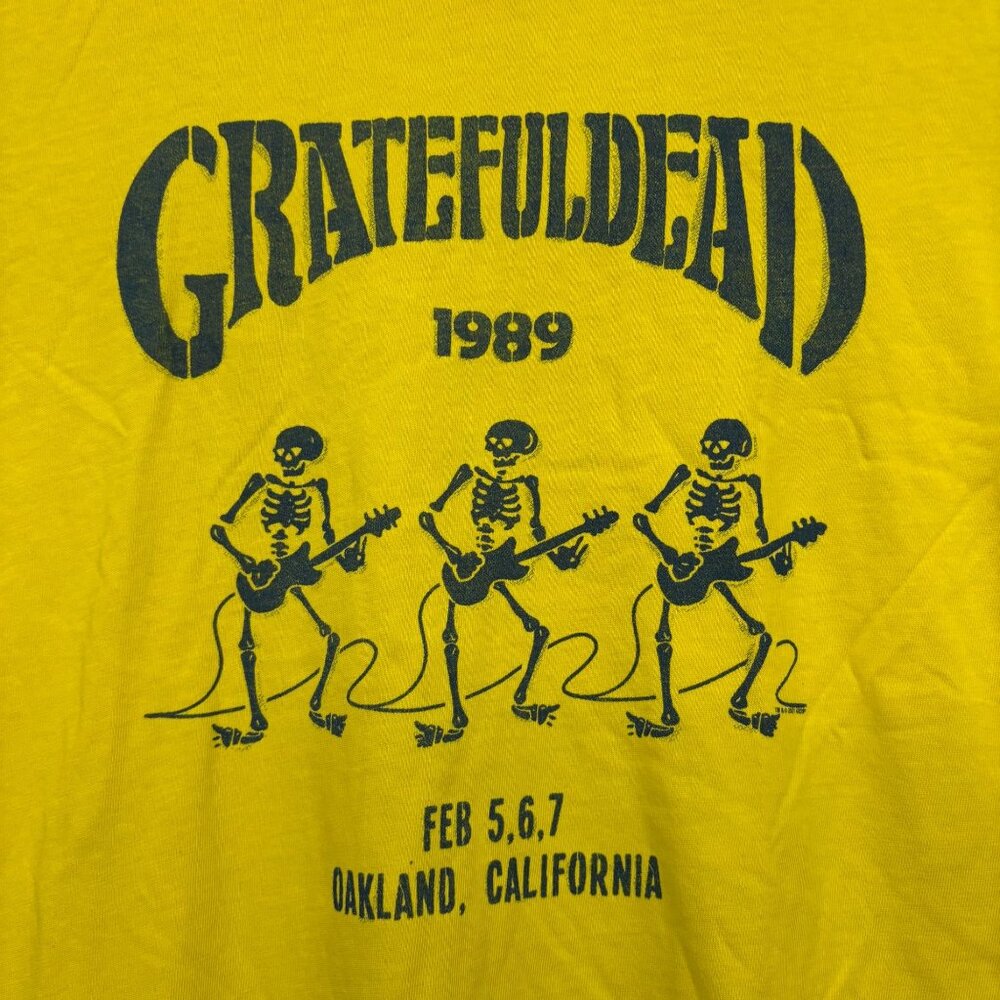 Grateful Dead 1989 Oakland California Tour yellow T-Shirt Size Medium - Picture 2 of 4